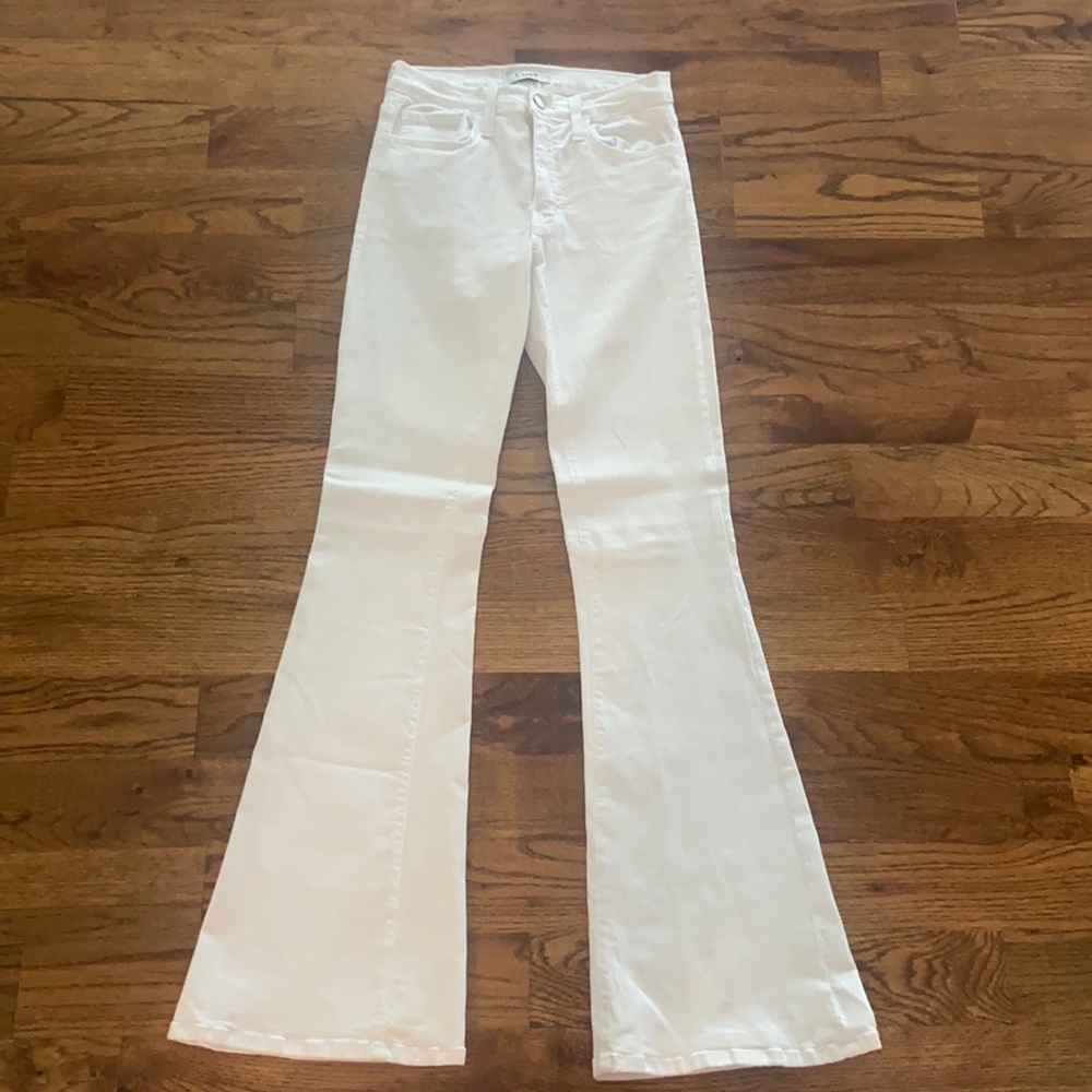O2 Denim white flare jeans